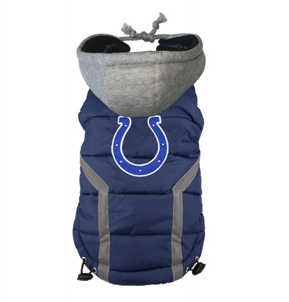 Picture of Indianapolis Colts Dog Puffer Vest.