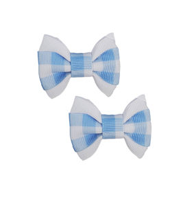 Picture of Hair Bows - Sm White/Blue Check